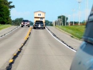 Cruising down Hwy 6. Had all kinds of vehicles passing us including semis. 